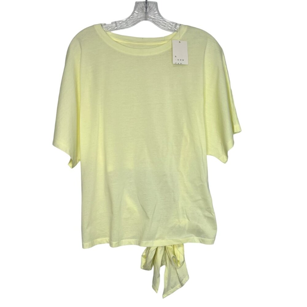 A New Day Tie Back Shirt Top Womens XXL Butter Yellow New Summer